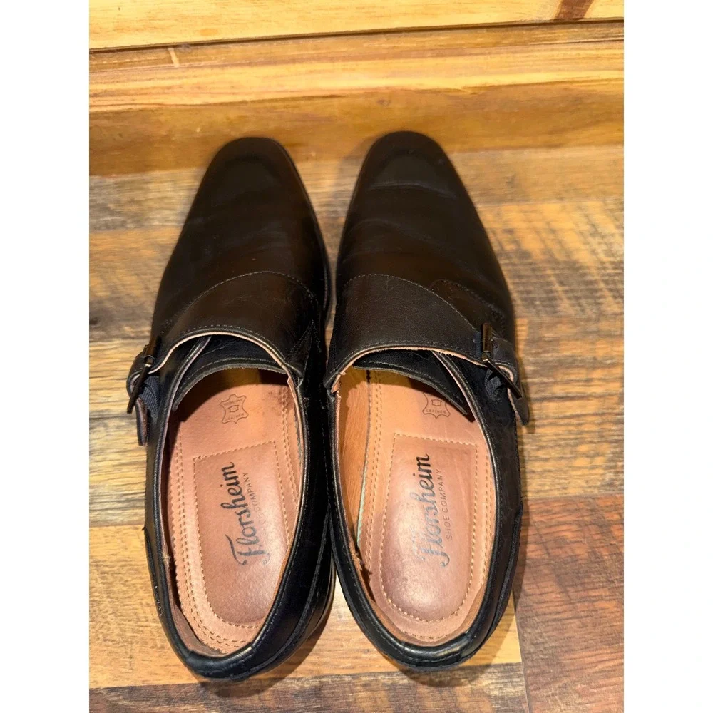 Florsheim SORRENTO Black Leather Single Monk Strap Dress Shoes 14293-001 Size 8M